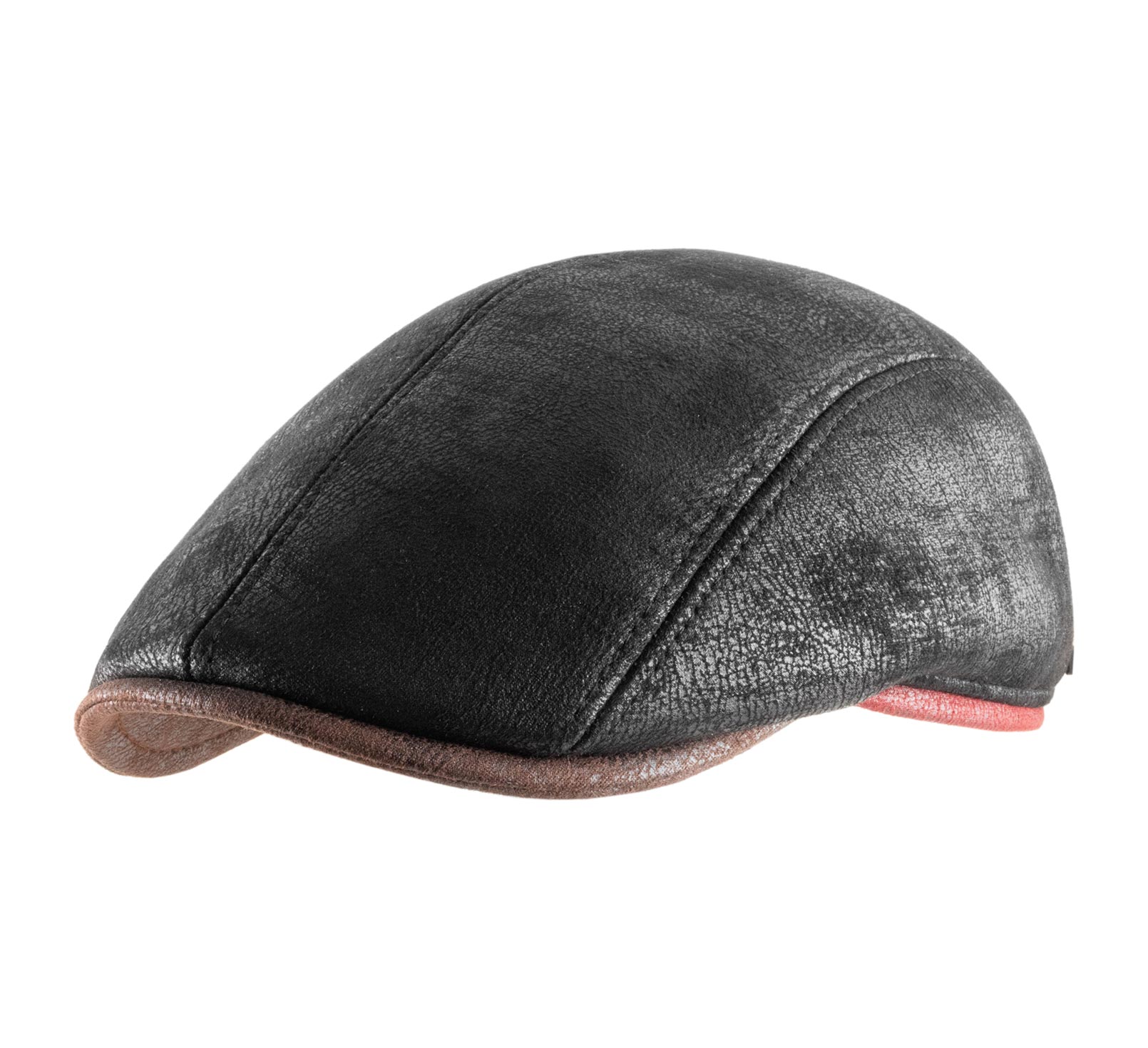 Casquette plate imitation cuir