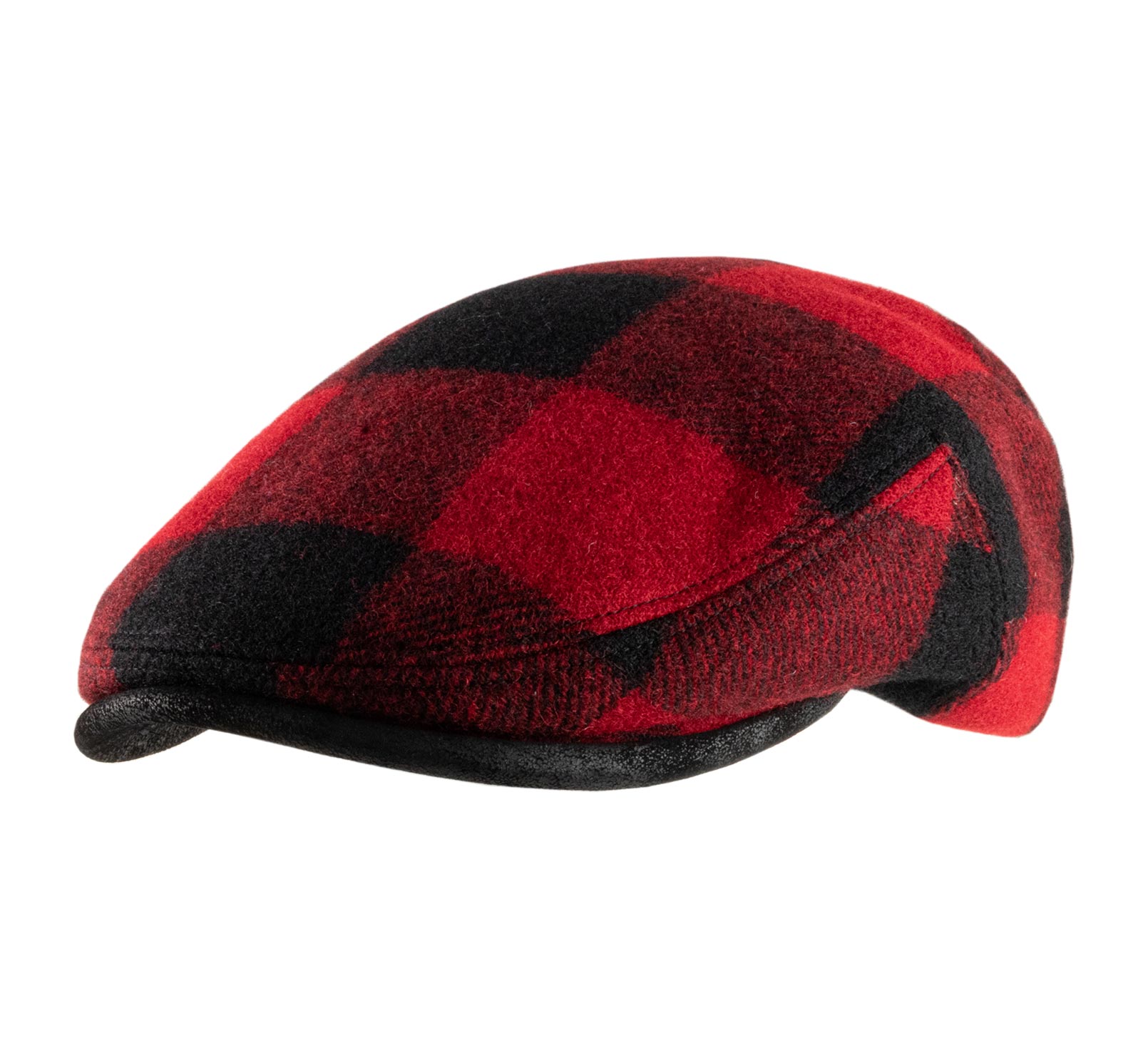 casquette carreau rouge noir