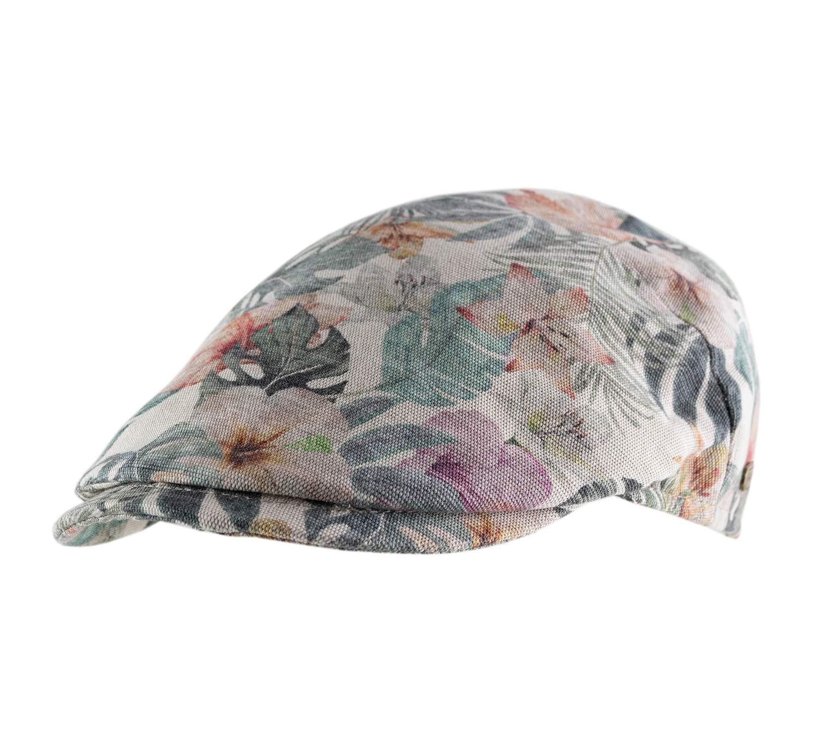 Casquette plate  à fleurs