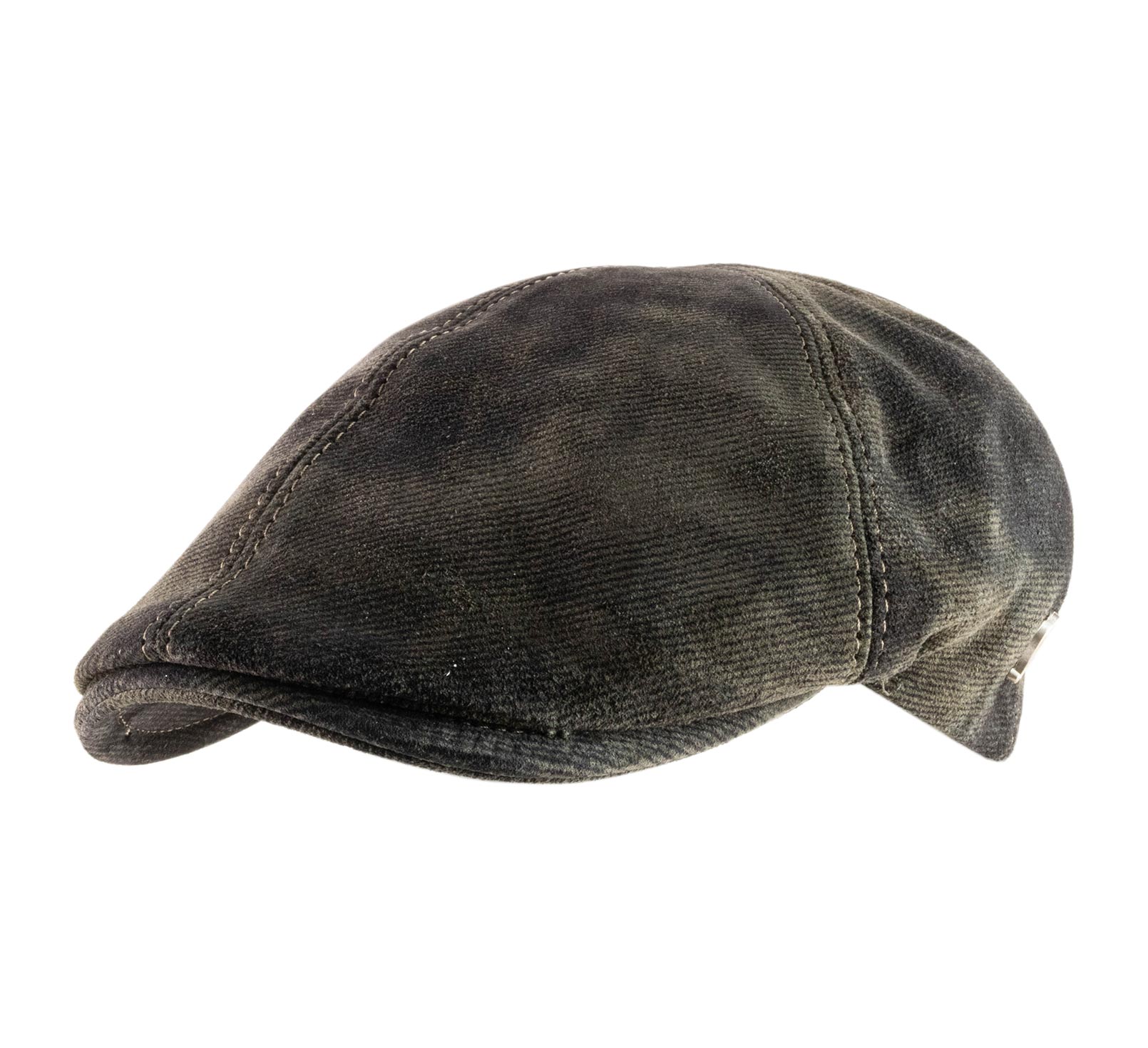 casquette plate cuir velours