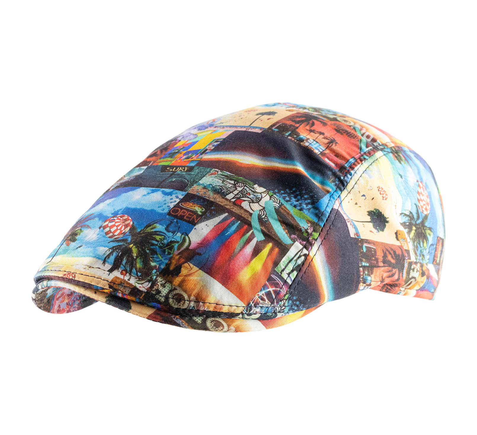 casquette plate multicolore