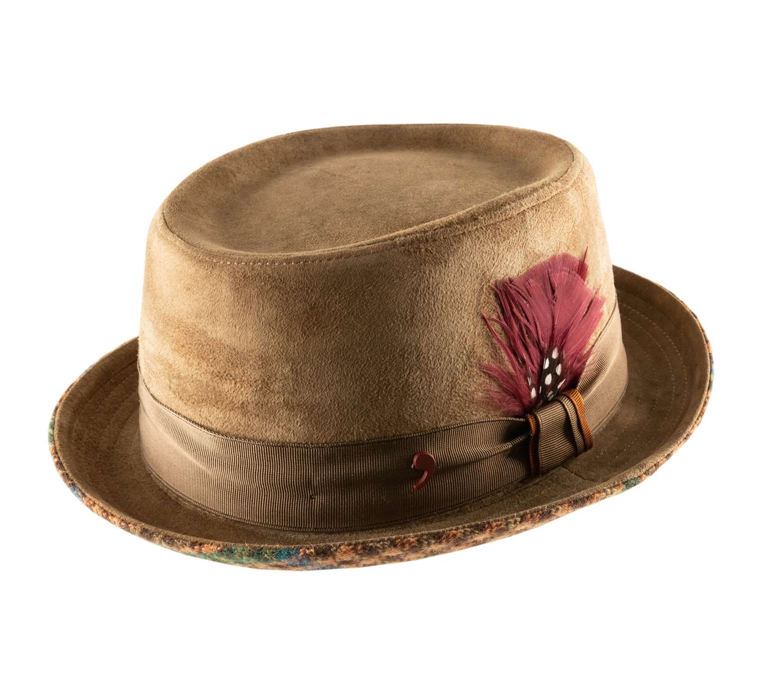 Chapeau cuir velours