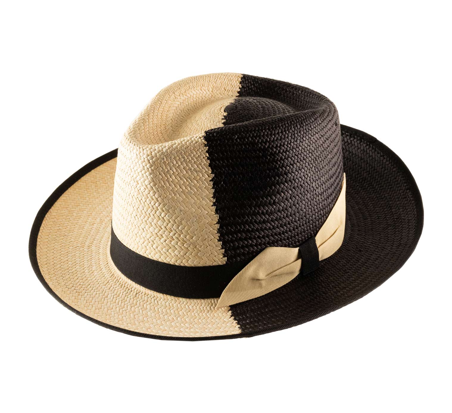 Chapeau panama noir et blanc