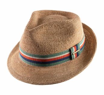 chapeau player raphia naturelle Raffia Crochet