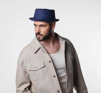 chapeau porkpie denim Pork Pie Cloth