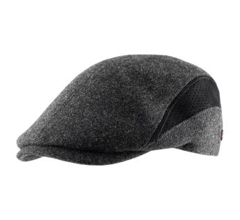 Casquette plate laine et cuir Cardiff