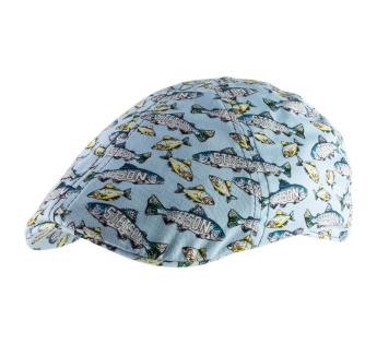 casquette poisson été Texas Allover Fish Flat Cap