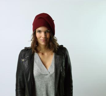 bonnet long Woollen Roll Upp Beret