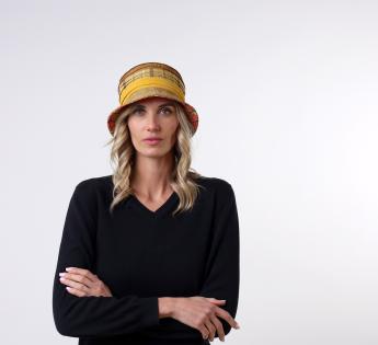 Chapeau zébrés jaune fluo plastic - Chapeaux pas cher