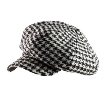 casquette tweed noir blanc Tokio Piodipolli