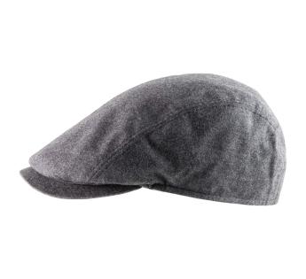 Casquette laine vierge imperméable gris anthracite chiné doublée