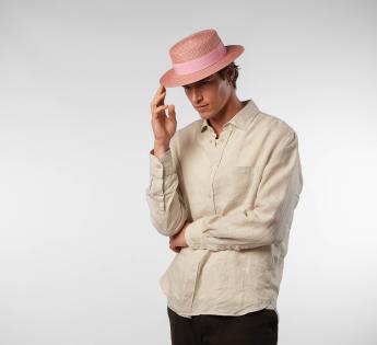 Chapeau canotier paille fine Canotier Luxe